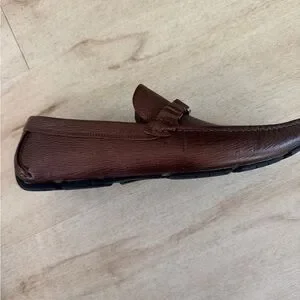 Salvatore Ferragamo Brown Leather Loafers with Moccasin Stitching Moccasin with Gancini ornament - Men | Ferragamo main image 4